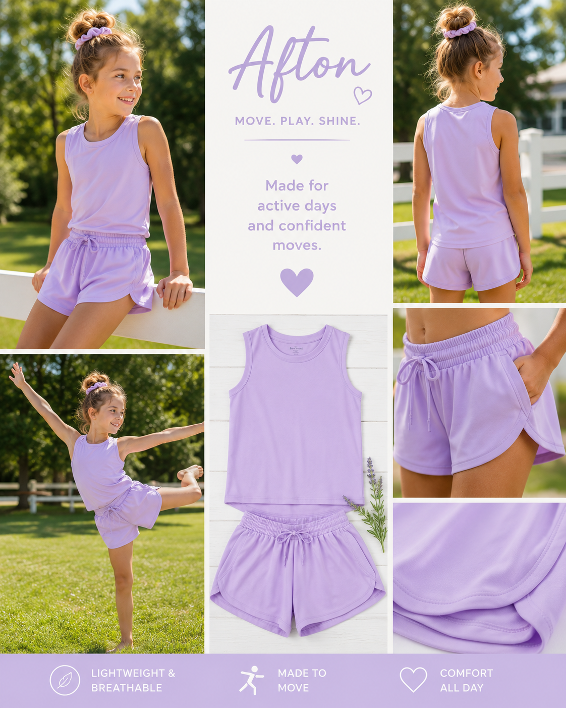 Lavender Afton Butterfly Short Set